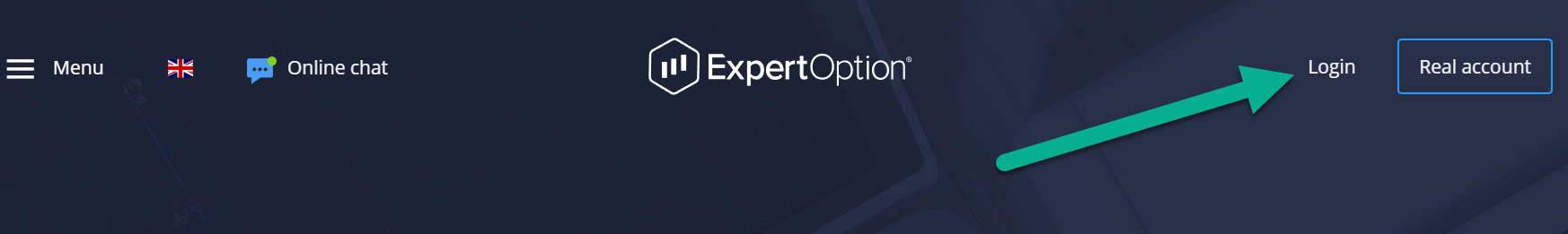 Depósito de login ExpertOption