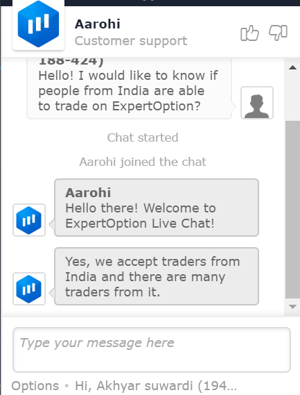 Trading in India with ExpertOption