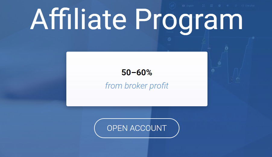 Open affiliate account on ExpertOption