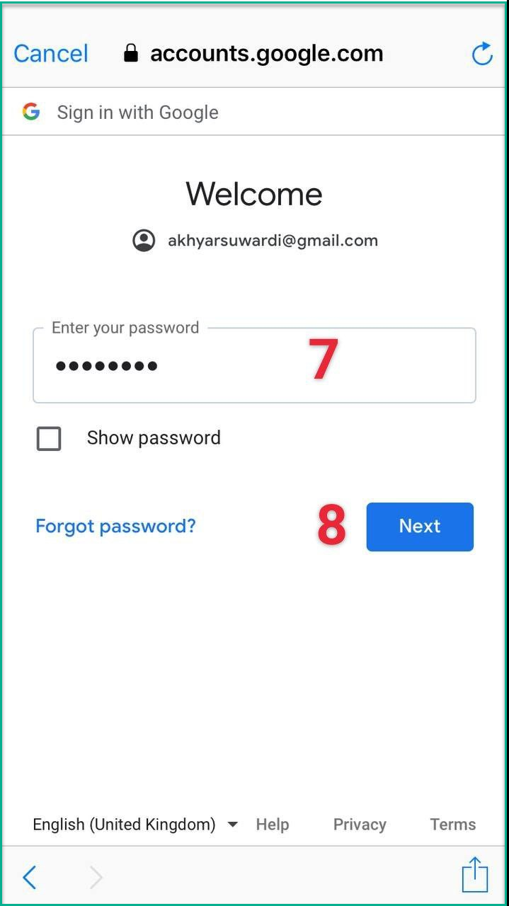ExpertOption inserisci la password di Goggle