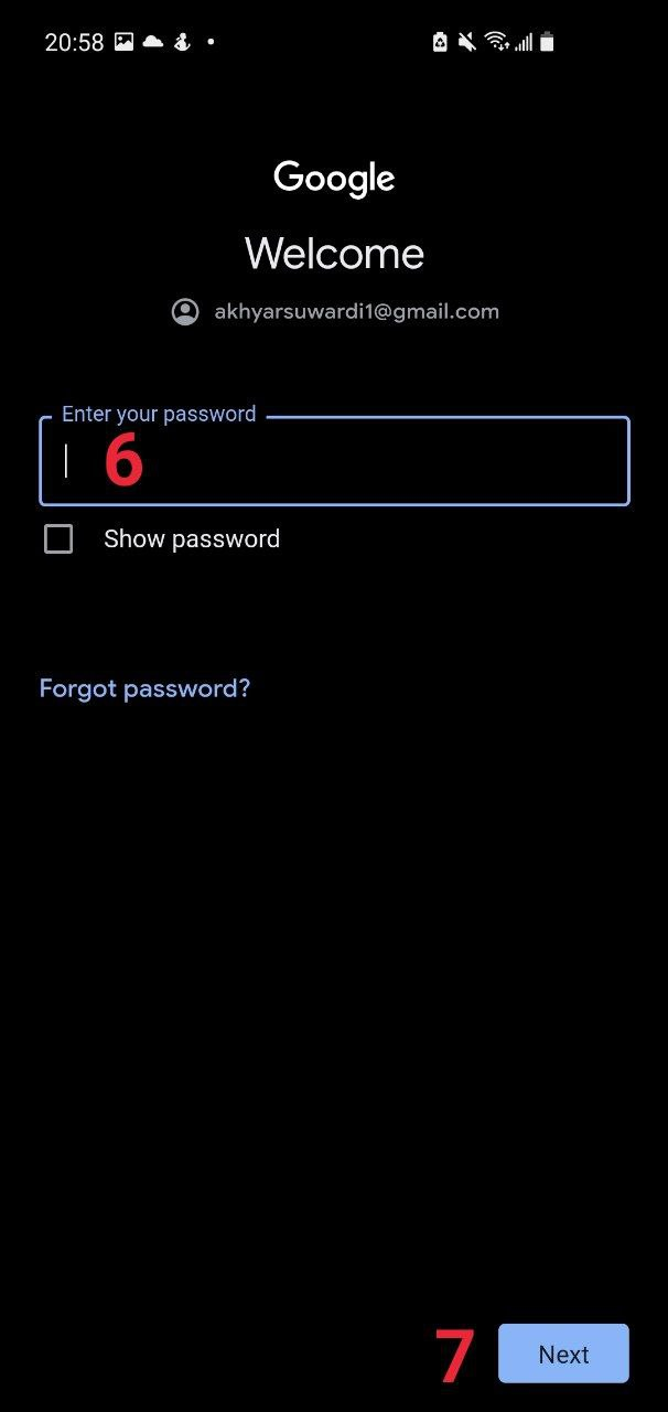 एक्सपर्टऑप्शन Google पासवर्ड दर्ज करें