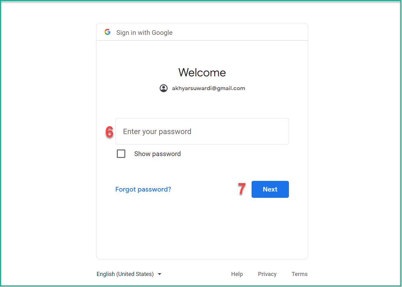 ExpertOption inserisci la password di Google